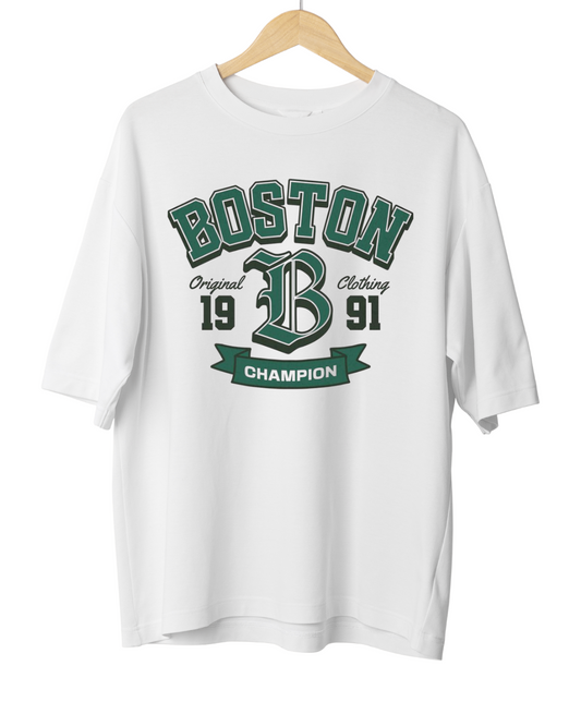 Boston 1991 Oversized T Shirt for Women | Premium Cotton Stretchable Fabric