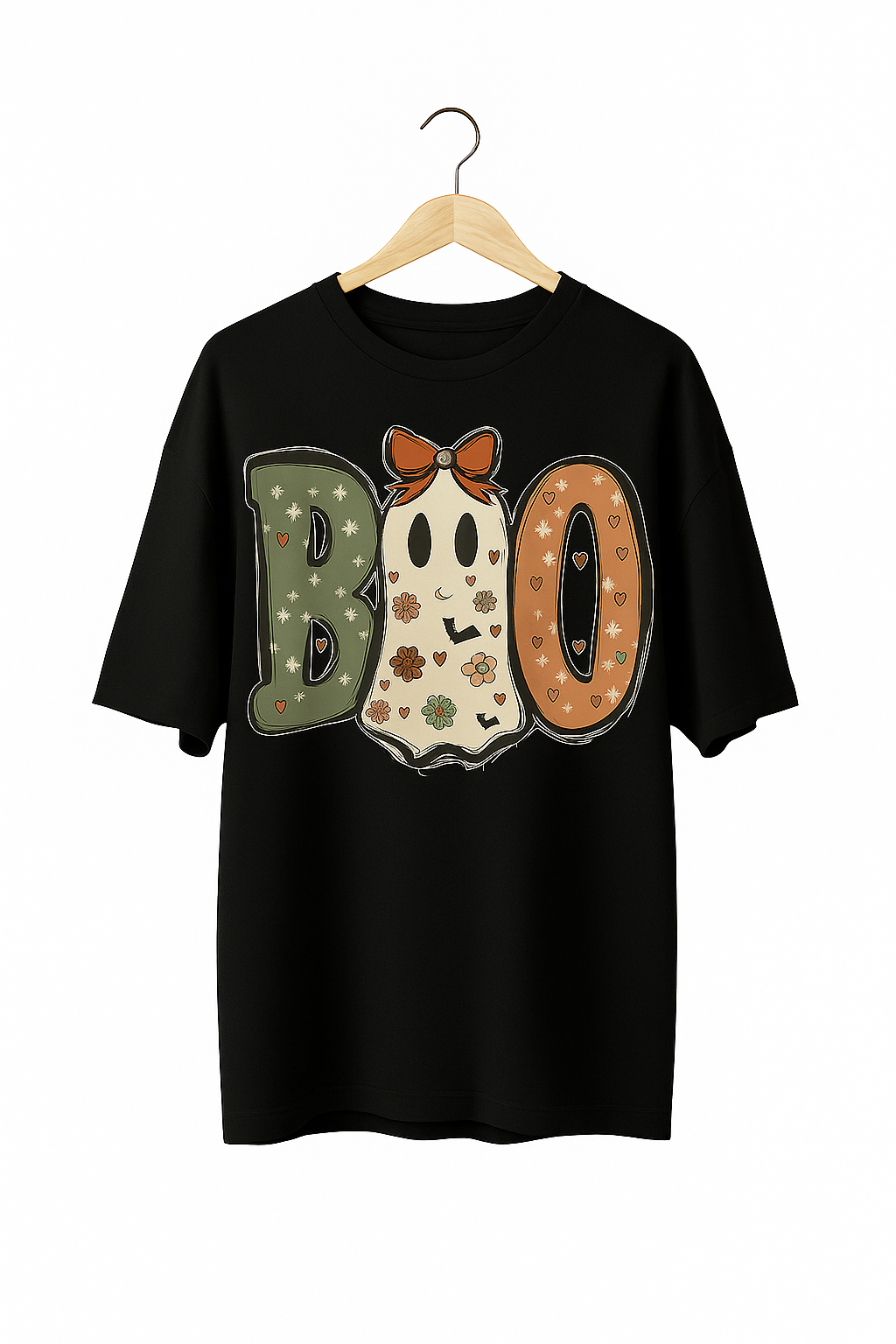 BOO Halloween Oversized Tees for Women | Premium Stretchable Cotton