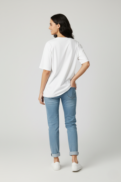 BOO Halloween Oversized Tees for Women | Premium Stretchable Cotton